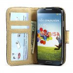Wholesale Samsung Galaxy S4 Square Flip Leather Wallet Case with Stand (Black)